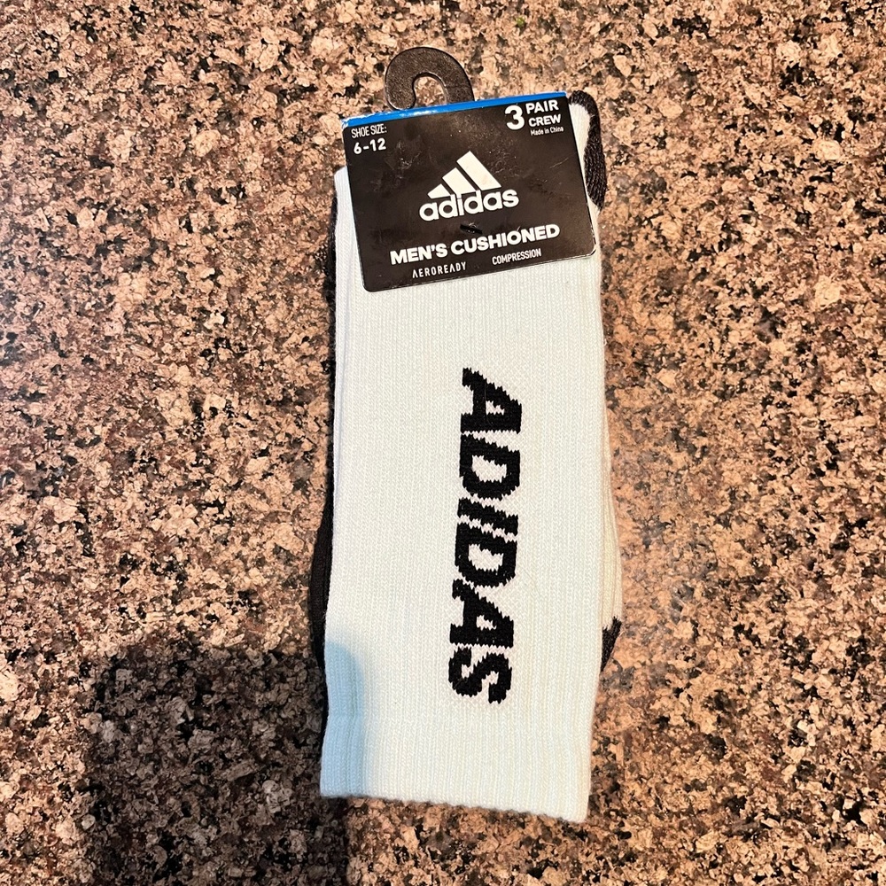 Adidas Men's Cushioned 3 Pair Crew Socks